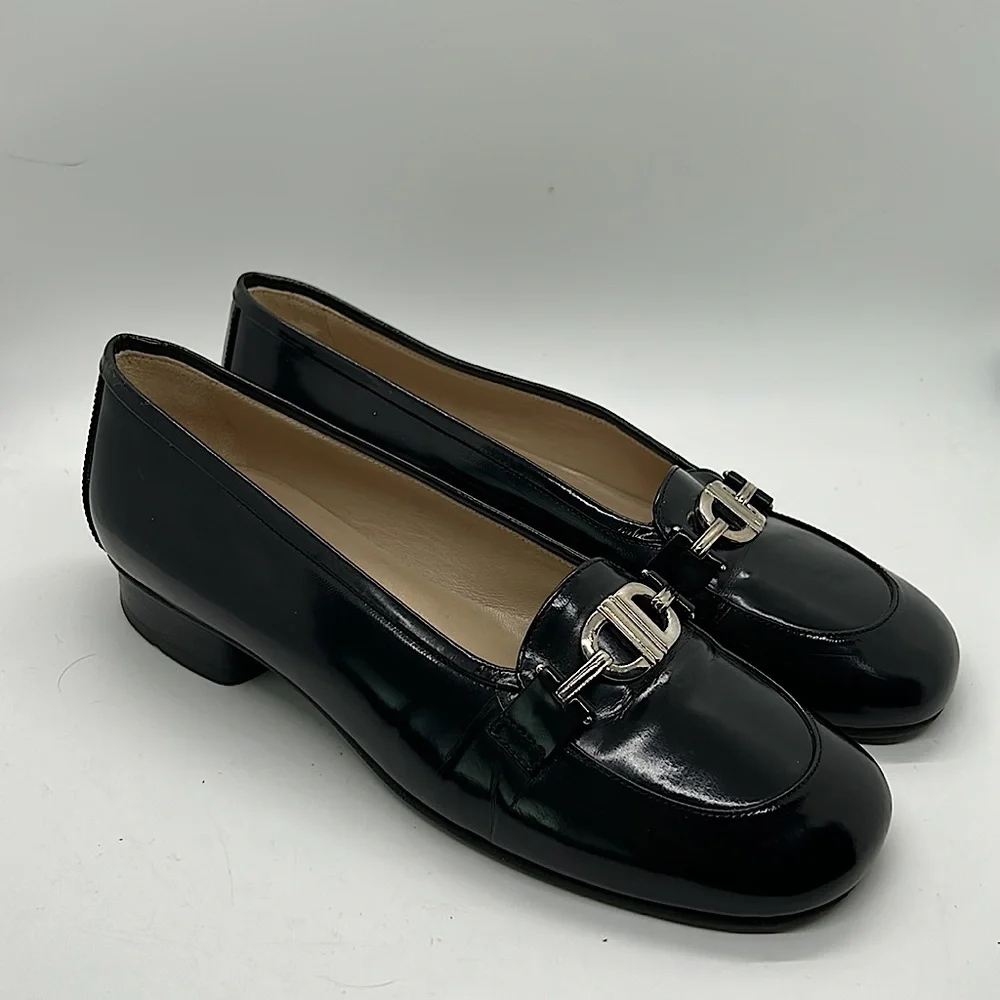 Christian Dior Authentic Black Leather Buckle Loafer Dress Shoes **Sz 36/Sz 6** - Picture 1 of 10